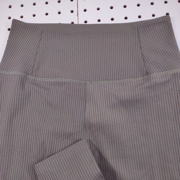 Girlfriend Collective Olive Green Ribbed Highwaisted Leggings, Size Small - Picture 3 of 9